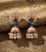 White color meenakari earrings elegant traditional handmade style