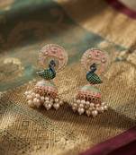 Pista green color meenakari earrings beautiful ethnic designer appeal
