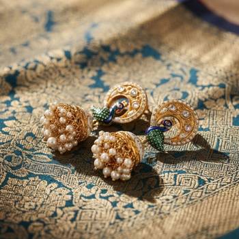 Yellow color meenakari earrings premium festive traditional style 1