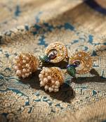 Yellow color meenakari earrings premium festive traditional style
