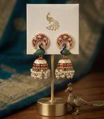 Maroon color meenakari earrings royal handmade designer appeal