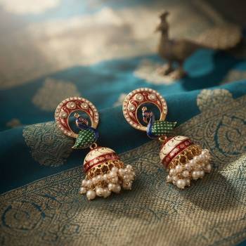 Maroon color meenakari earrings royal handmade designer appeal 2