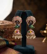 Multi color meenakari earrings elegant festive designer appeal
