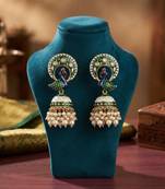 Green color meenakari earrings beautiful handmade ethnic style