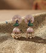 Light purple color meenakari earrings premium traditional finish