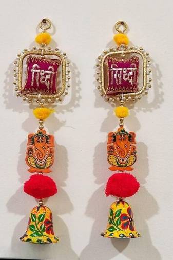 handmade wall hanging decorative door toran tassel home temple decorations (pack of 2)
