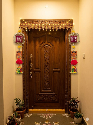 handmade wall hanging decorative door toran tassel home temple decorations (pack of 2) 3