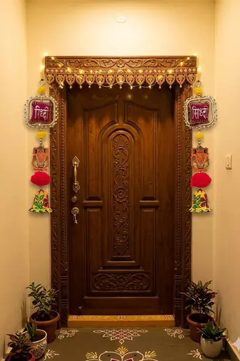 handmade wall hanging decorative door toran tassel home temple decorations (pack of 2)