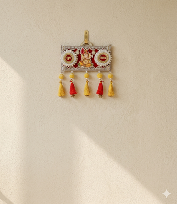 handmade decorative ganesh ji hanging  traditional hanging for decoration (set of 1) 4