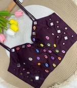 Navratri handwork kodi mirror spaghetti blouse
