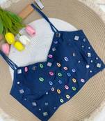 Navratri handwork kodi mirror spaghetti blouse
