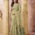 beige cotton blend with tassels casul wear saree