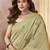 beige cotton blend with tassels casul wear saree