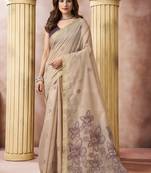 chiku cotton blend with tassels casul wear saree
