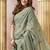 olive cotton blend with tassels casul wear saree