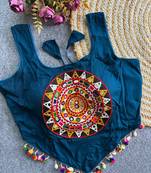 Heavy rayon cotton kutchi mirror blouse