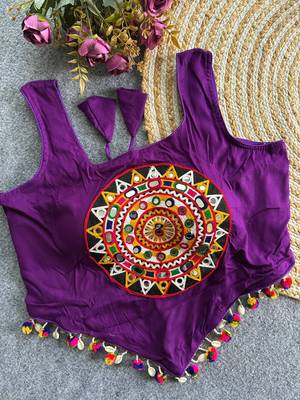 Heavy rayon cotton kutchi mirror blouse 1