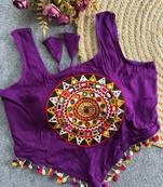 Heavy rayon cotton kutchi mirror blouse