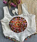Heavy rayon cotton kutchi mirror blouse
