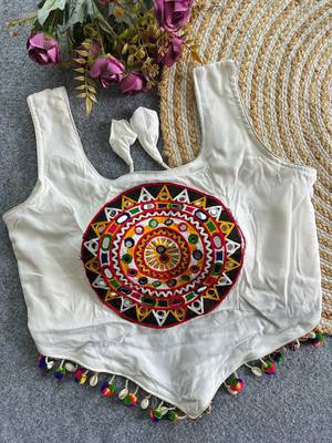 Heavy rayon cotton kutchi mirror blouse 2
