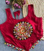Heavy rayon cotton kutchi mirror blouse