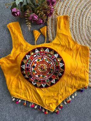 Heavy rayon cotton kutchi mirror blouse 1
