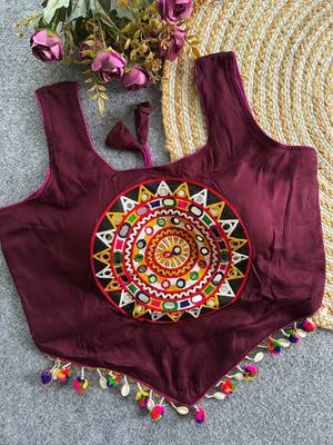 Heavy rayon cotton kutchi mirror blouse 1