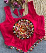 Heavy rayon cotton kutchi mirror blouse