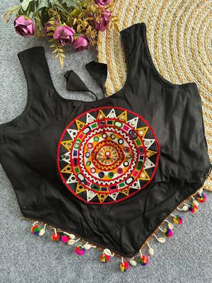 Heavy rayon cotton kutchi mirror blouse 1