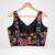 Black position print designer padded blouse