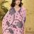 baby pink linen casual wear saree