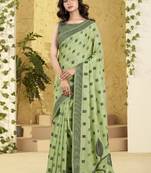 pista linen casual wear saree