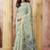 pista green cotton blend with tassels casul wear saree