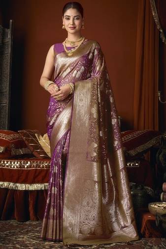 wine jacquard soft rich zari weaving & tassels saree