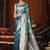 sky blue jacquard soft rich zari weaving & tassels saree