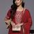 Embroidered Regular Kurta with Trousers & Dupatta