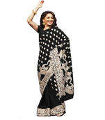 black embroidered georgette saree with blouse