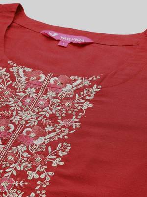 Embroidered Regular Kurta with Trousers & Dupatta 3