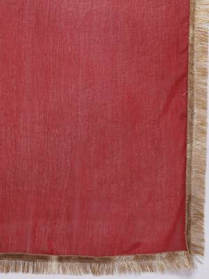 Embroidered Regular Kurta with Trousers & Dupatta 5