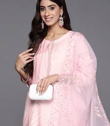 Printed Regular Thread Work Pure Silk Kurta with Trousers & Dupatta