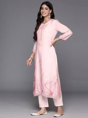 Printed Regular Thread Work Pure Silk Kurta with Trousers & Dupatta 6