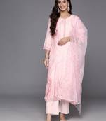 Printed Regular Thread Work Pure Silk Kurta with Trousers & Dupatta