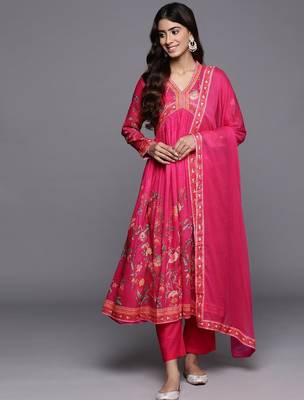 Women Floral Print Empire Kurta with Trousers & Dupatta 1