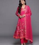 Women Floral Print Empire Kurta with Trousers & Dupatta