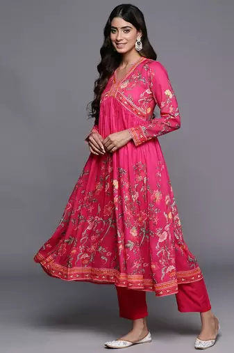Women Floral Print Empire Kurta with Trousers & Dupatta