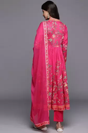 Women Floral Print Empire Kurta with Trousers & Dupatta