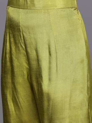 Women Floral Print Empire Mirror Work Pure Silk Kurta with Trousers & Dupatta 4