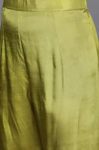 Women Floral Print Empire Mirror Work Pure Silk Kurta with Trousers & Dupatta