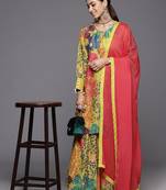 Printed Regular Sequinned Kurta with Sharara & Dupatta