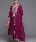 Paisley Zzari Embroidered Regular Kurta with Trousers & Dupatta